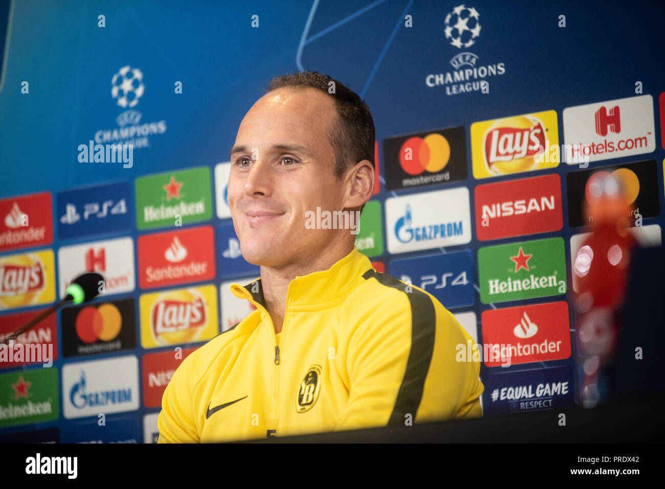 Turin, Italy. 1st Oct 2018. Steve von Bergen (Young Boys) during the press conference before the UEFA Champions League group stage match between Juventus and Young Boys at the Juventus Stadium, Turin, Italy on 1 October 2018 Credit: Alberto Gandolfo/Alamy Live News Stock Photo