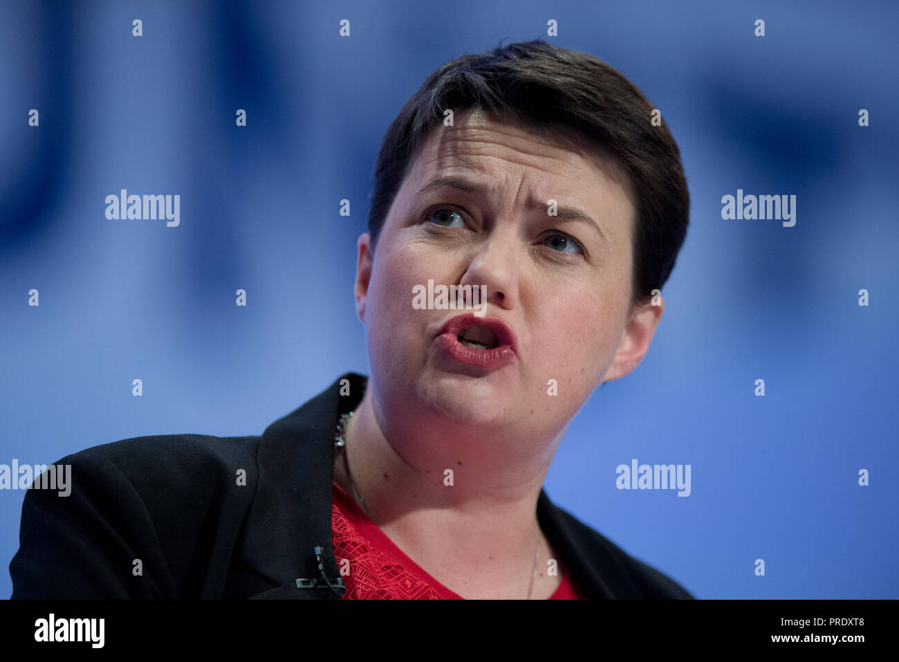 Birmingham, UK. 1st October 2018. Ruth Davidson, Leader of the Scottish Conservative Party, speaks at the Conservative Party Conference in Birmingham. © Russell Hart/Alamy Live News. Stock Photo