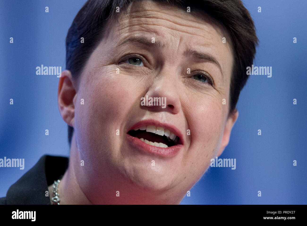 Birmingham, UK. 1st October 2018. Ruth Davidson, Leader of the Scottish Conservative Party, speaks at the Conservative Party Conference in Birmingham. © Russell Hart/Alamy Live News. Stock Photo