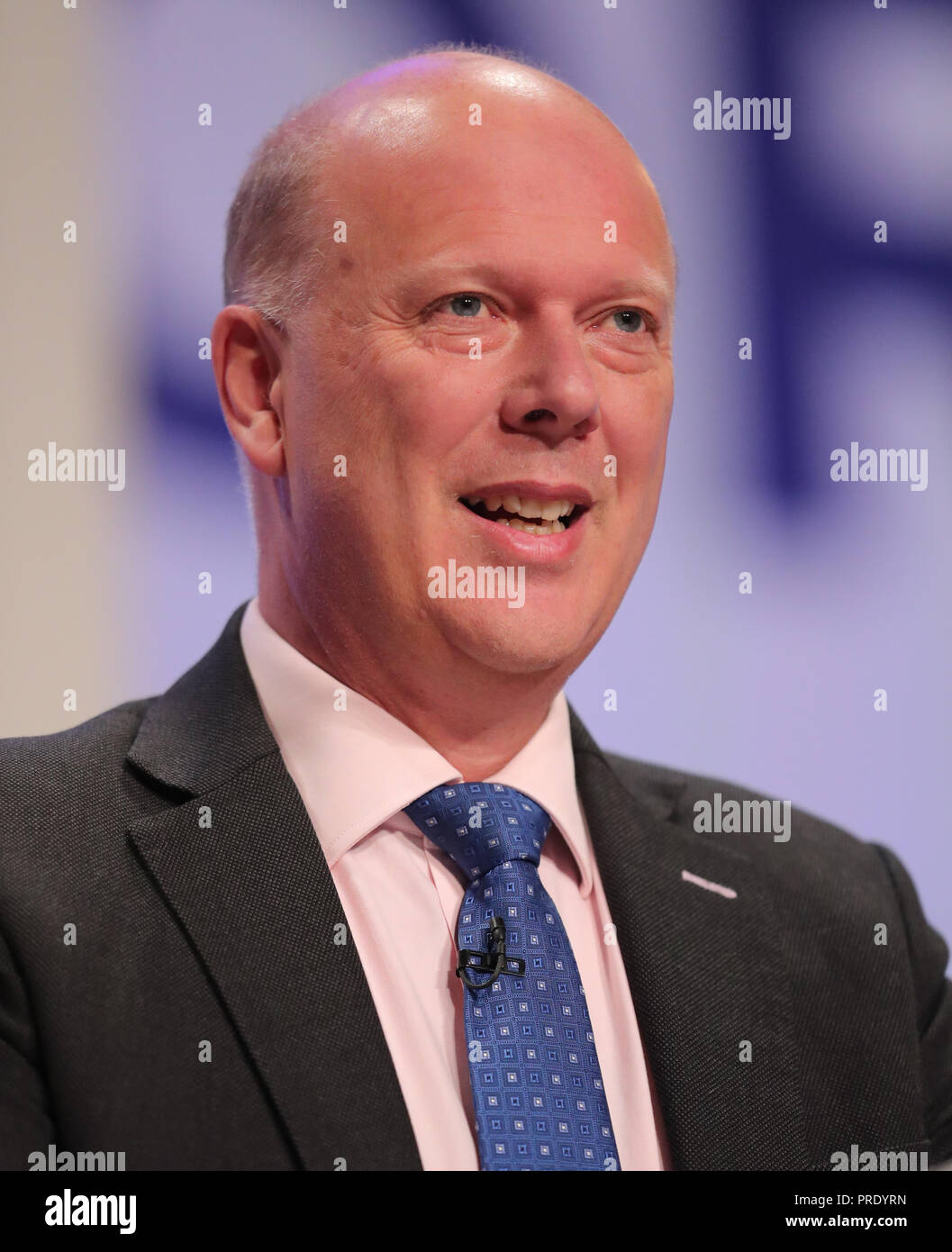 Birmingham, UK. 1st Oct 2018. Chris Grayling Mp Secretary Of State For Transport Conservative Party Conference 2018 The Icc, Birmingham, England 01 October 2018 Addresses The Conservative Party Conference 2018 At The Icc, Birmingham, England Credit: Allstar Picture Library/Alamy Live News Stock Photo