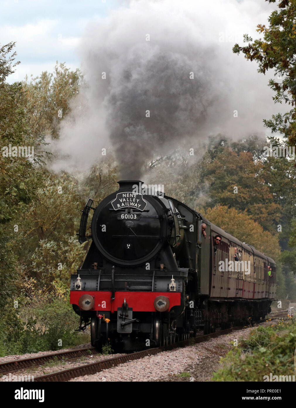 The worldfamous Flying Scotsman 60103 steam train powers