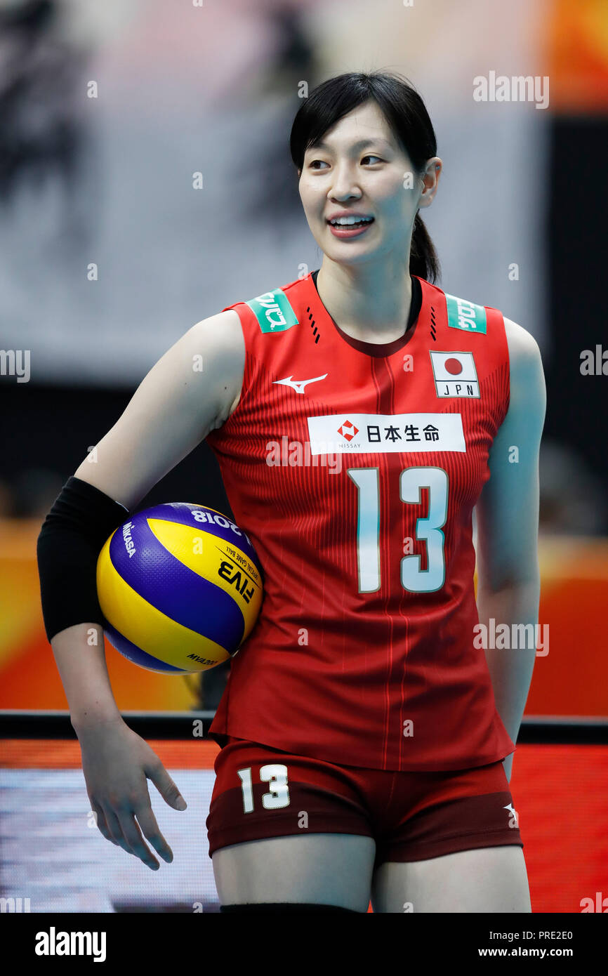 Kanagawa, Japan. 1st Oct, 2018. Mai Okumura (JPN) Volleyball : FIVB  Volleyball Women's World Championship Japan 2018 First round Pool A match  between Japan 3-0 Mexico at Yokohama Arena in Kanagawa, Japan .