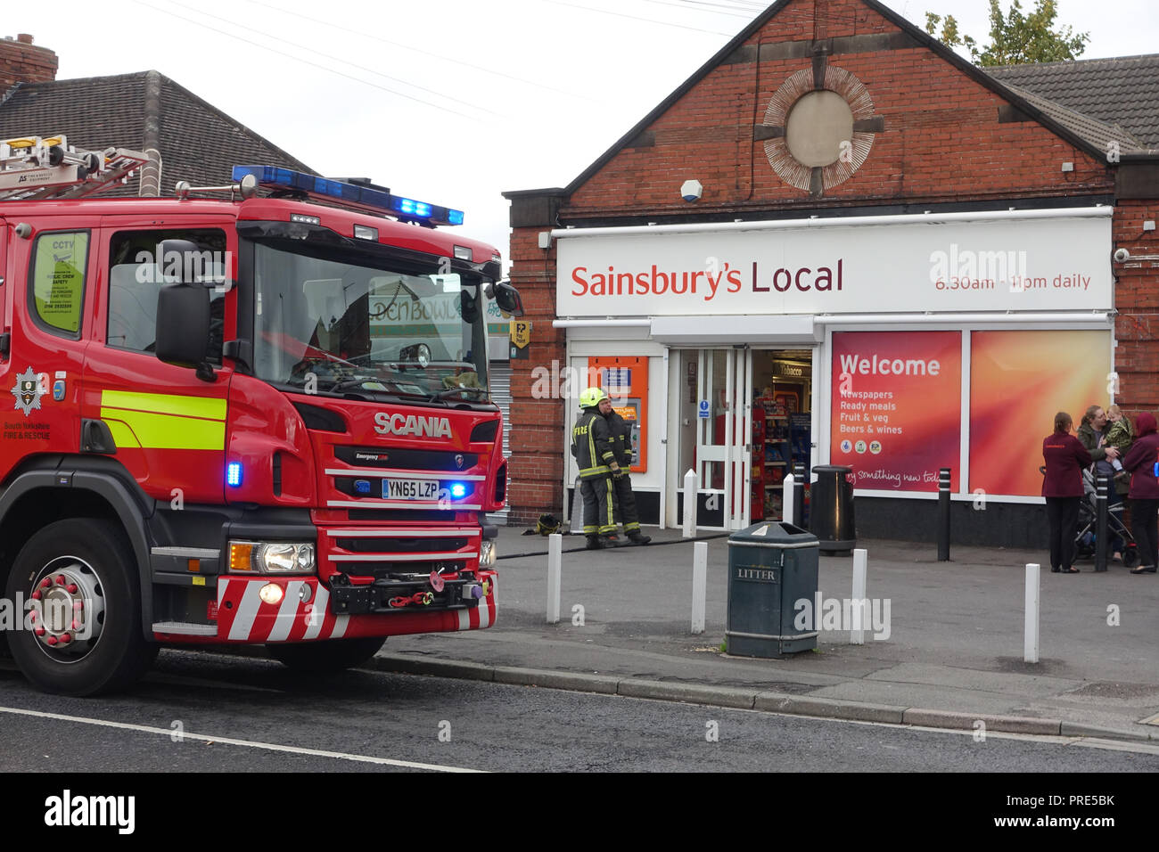 Fire at Sainsbury's on Flanderwell Lane, Rotherham Stock Photo Alamy