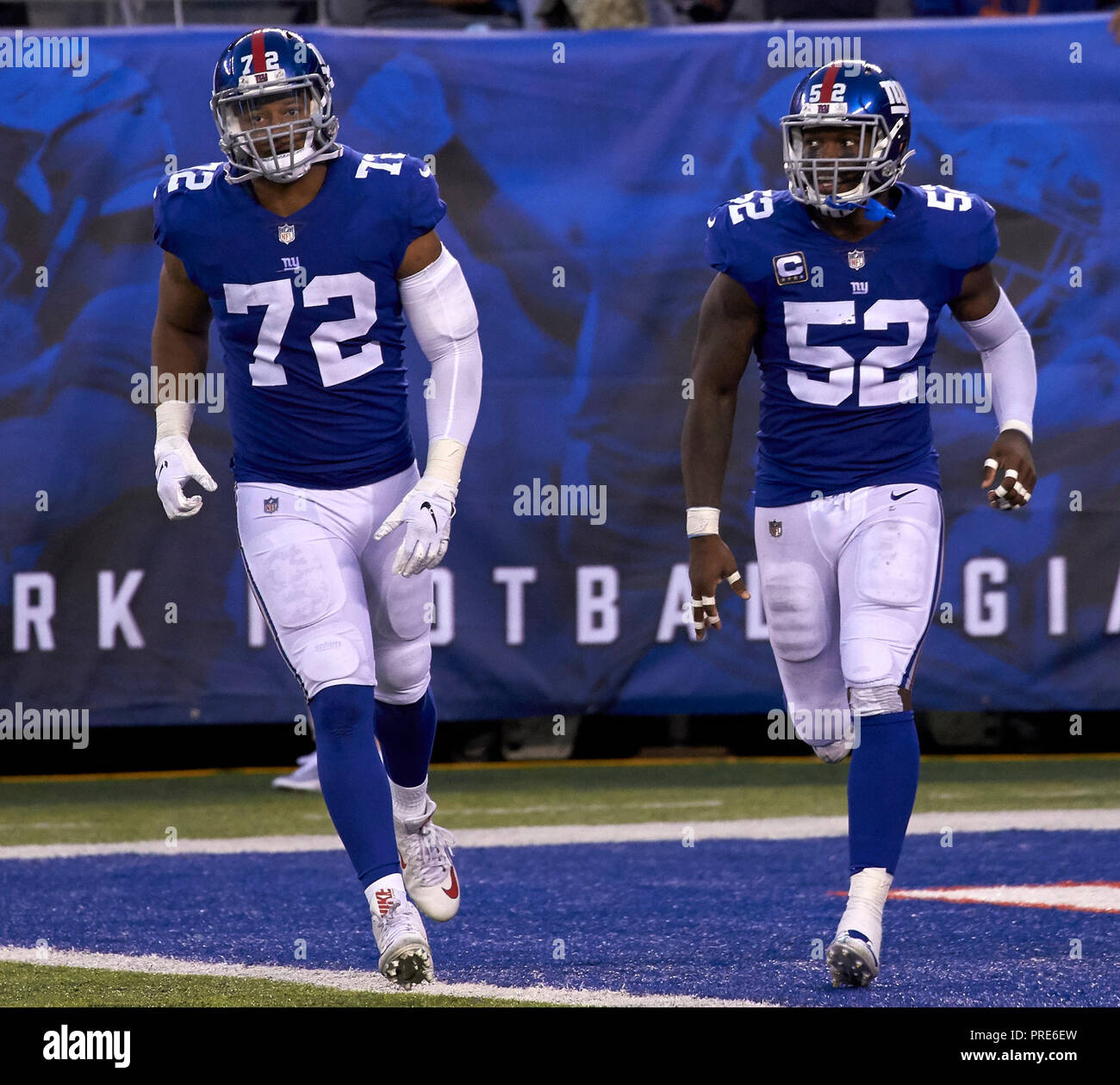 East Rutherford, New Jersey, USA. 2nd Oct, 2018. New York Giants ...