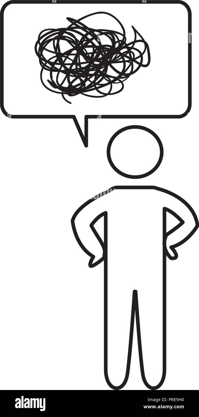 human figure silhouette with speech bubble vector illustration design ...