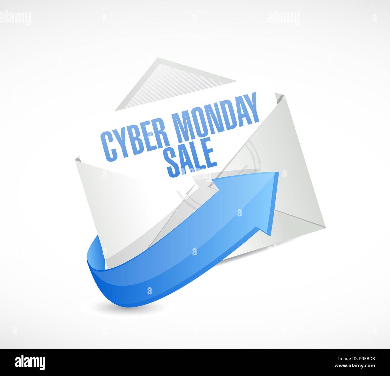 Cyber Monday Sale email post it message concept illustration isolated