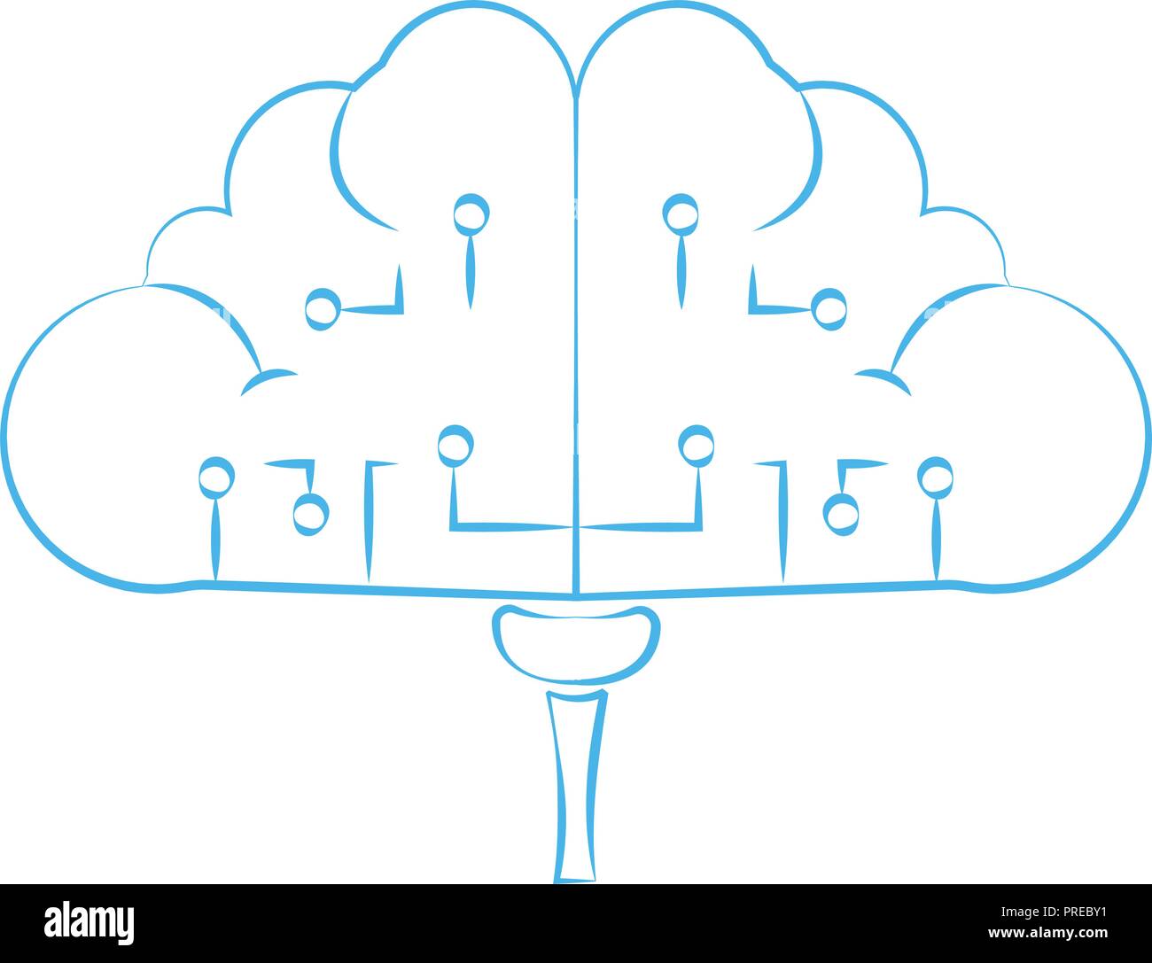 Cloud braind connections Stock Vector