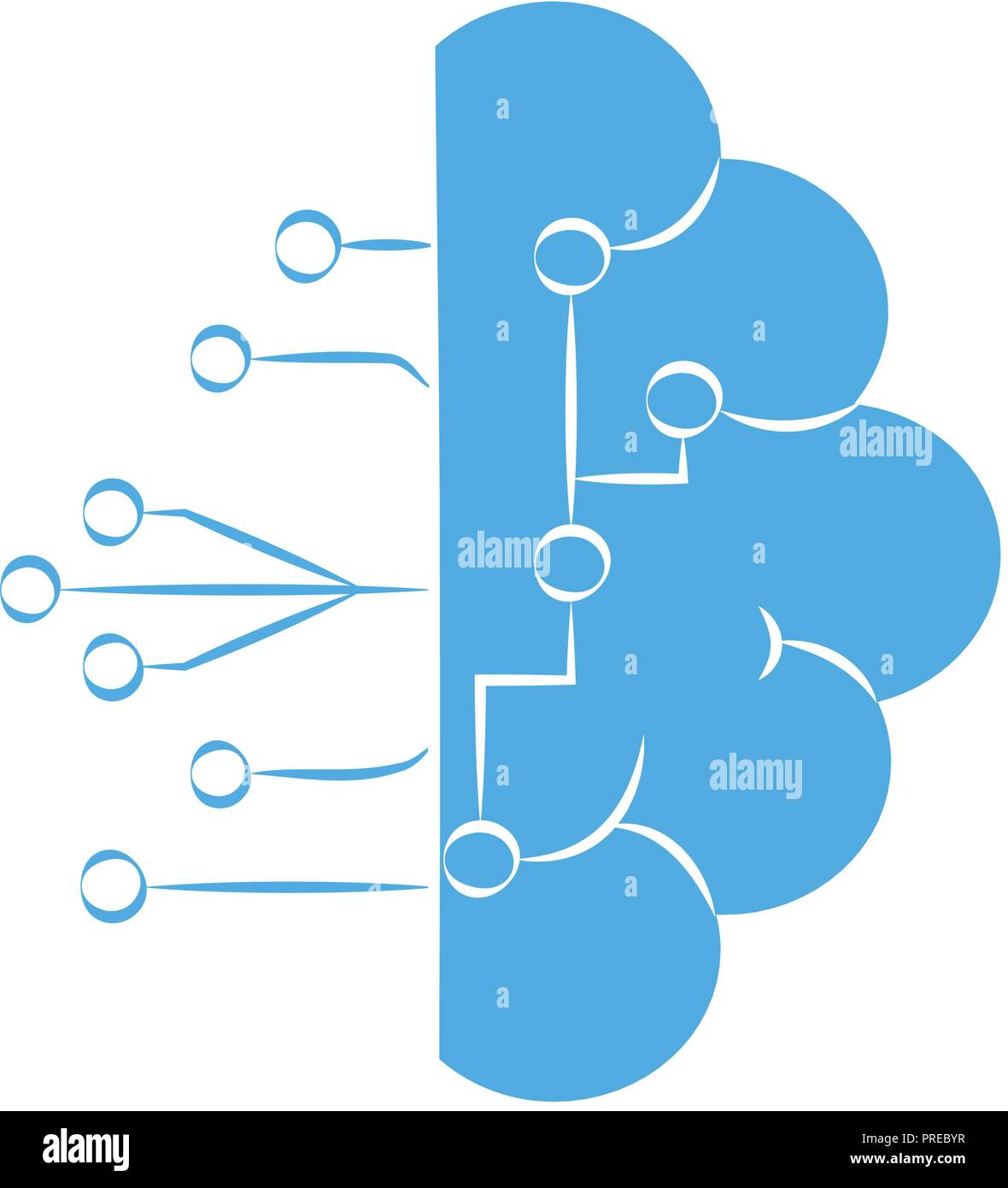 Cloud braind connections Stock Vector