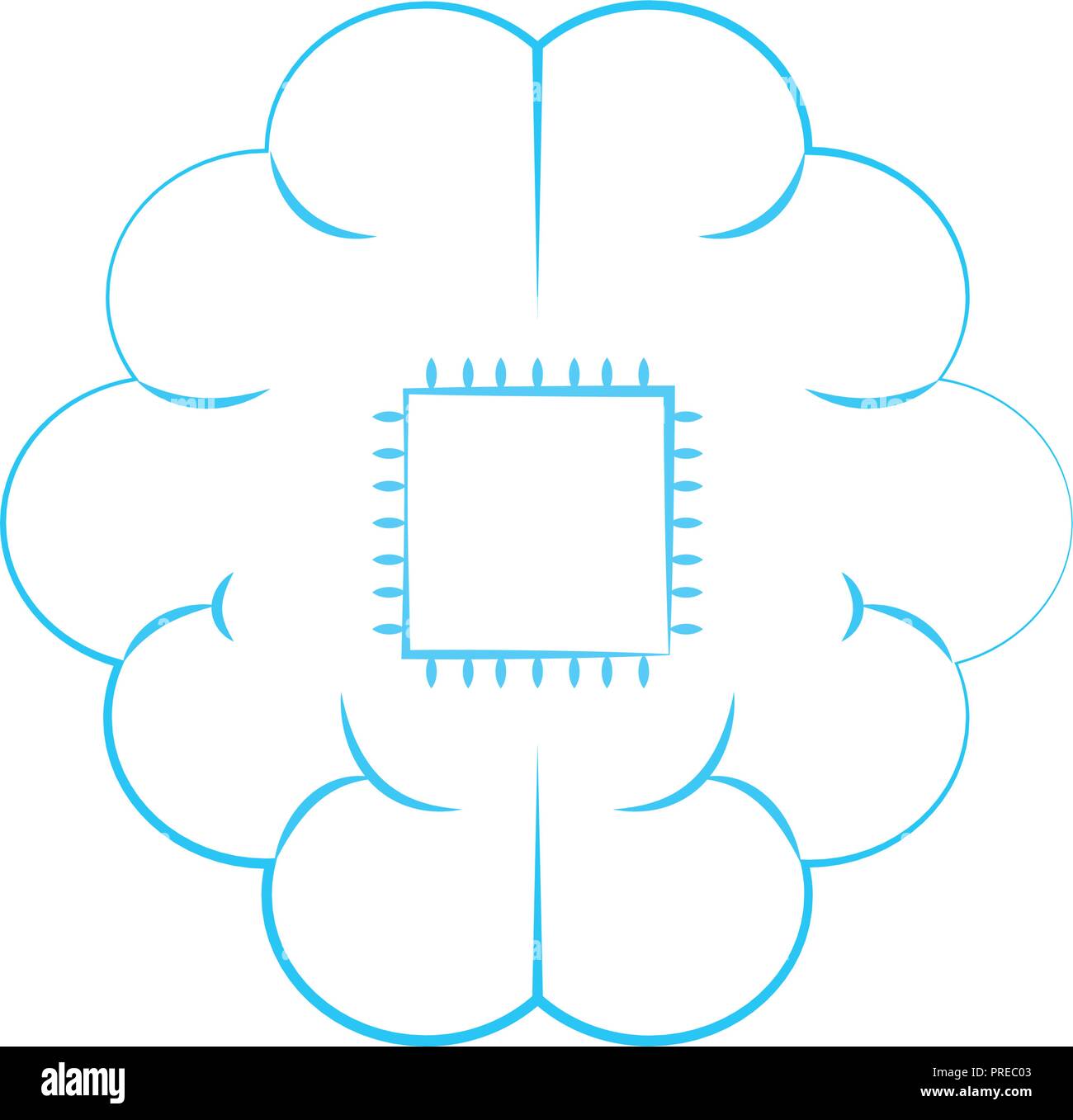 Cloud braind connections Stock Vector