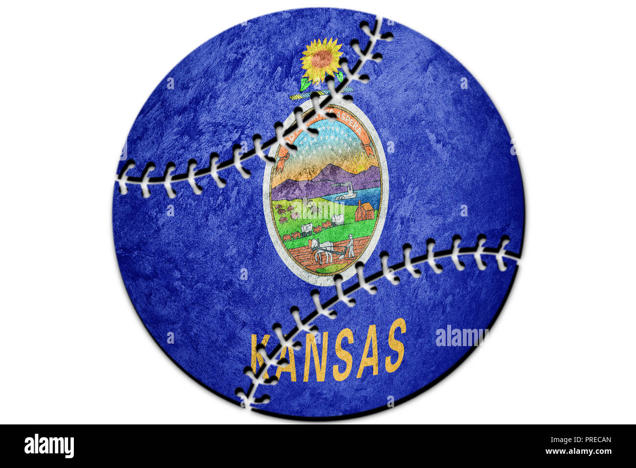 Baseball Kansas state flag. Kansas flag background Baseball Stock Photo Alamy