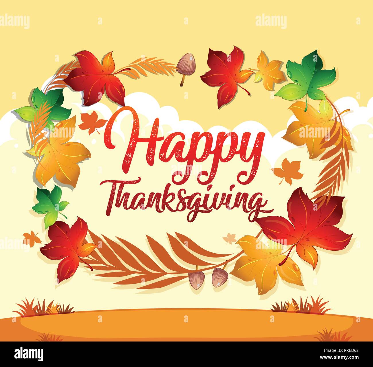 A happy thanksgiving card template illustration Stock Vector Image ...