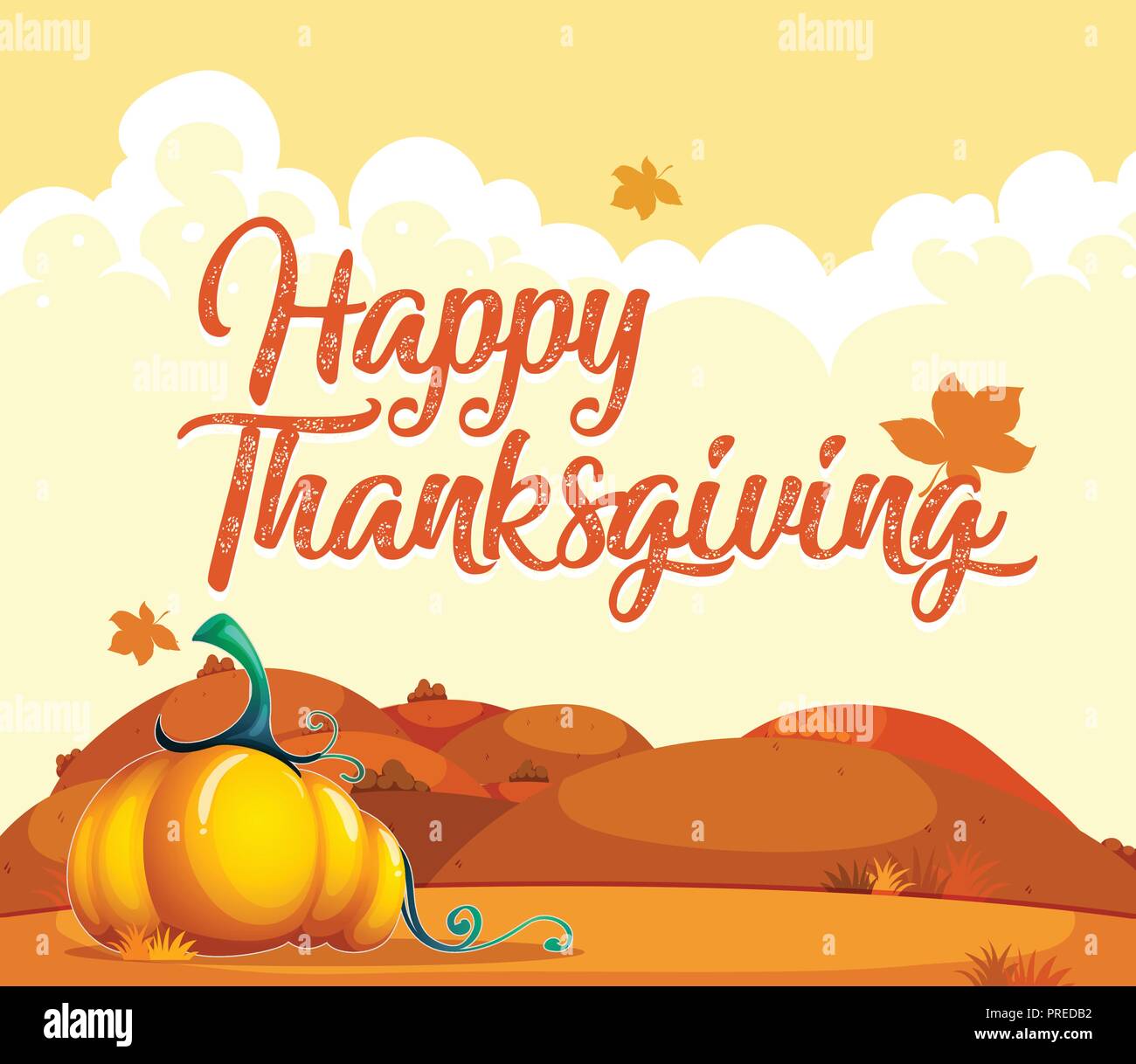 Happy thanksgiving pumpkin card illustration Stock Vector Image & Art ...