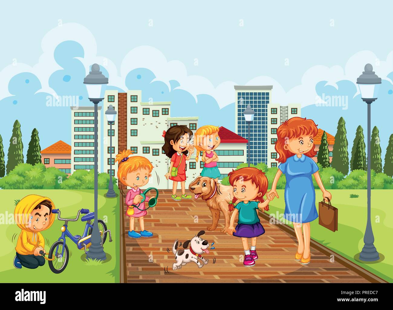 People at the park illustration Stock Vector Image & Art - Alamy