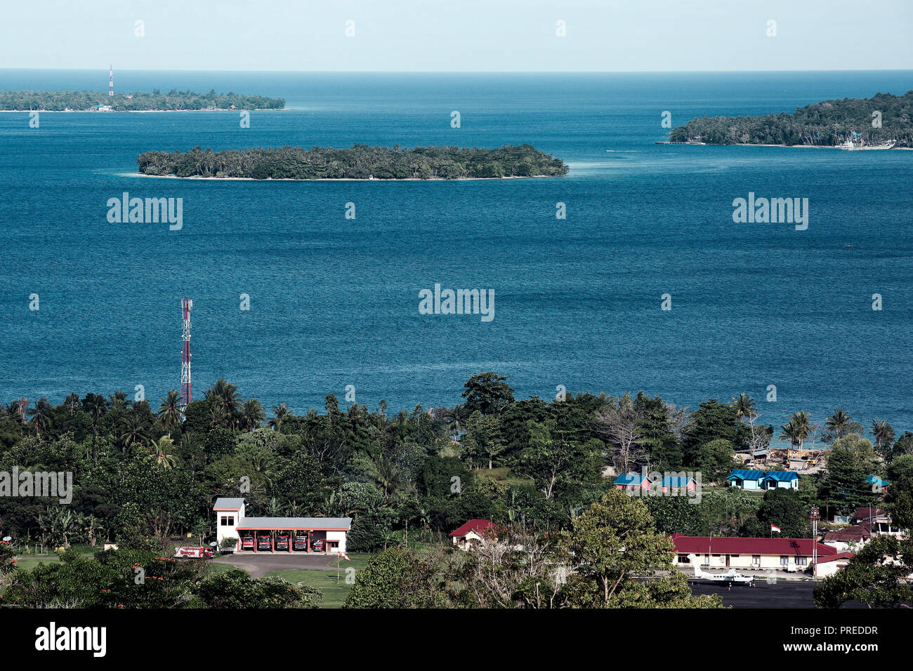 Scenic view of Manokwari harbour, West Papua, Indonesia Stock Photo