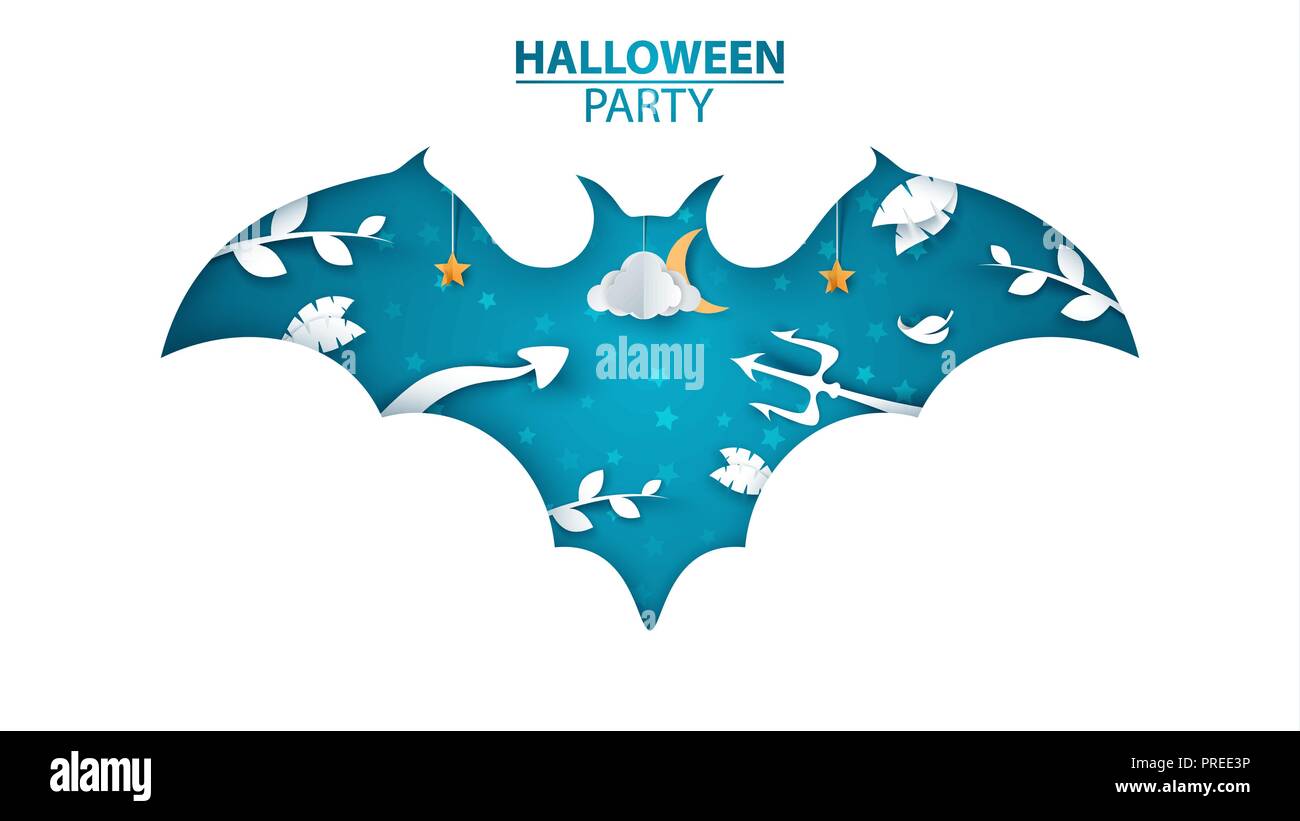 Halloween party illustration. Bat characters. Stock Vector