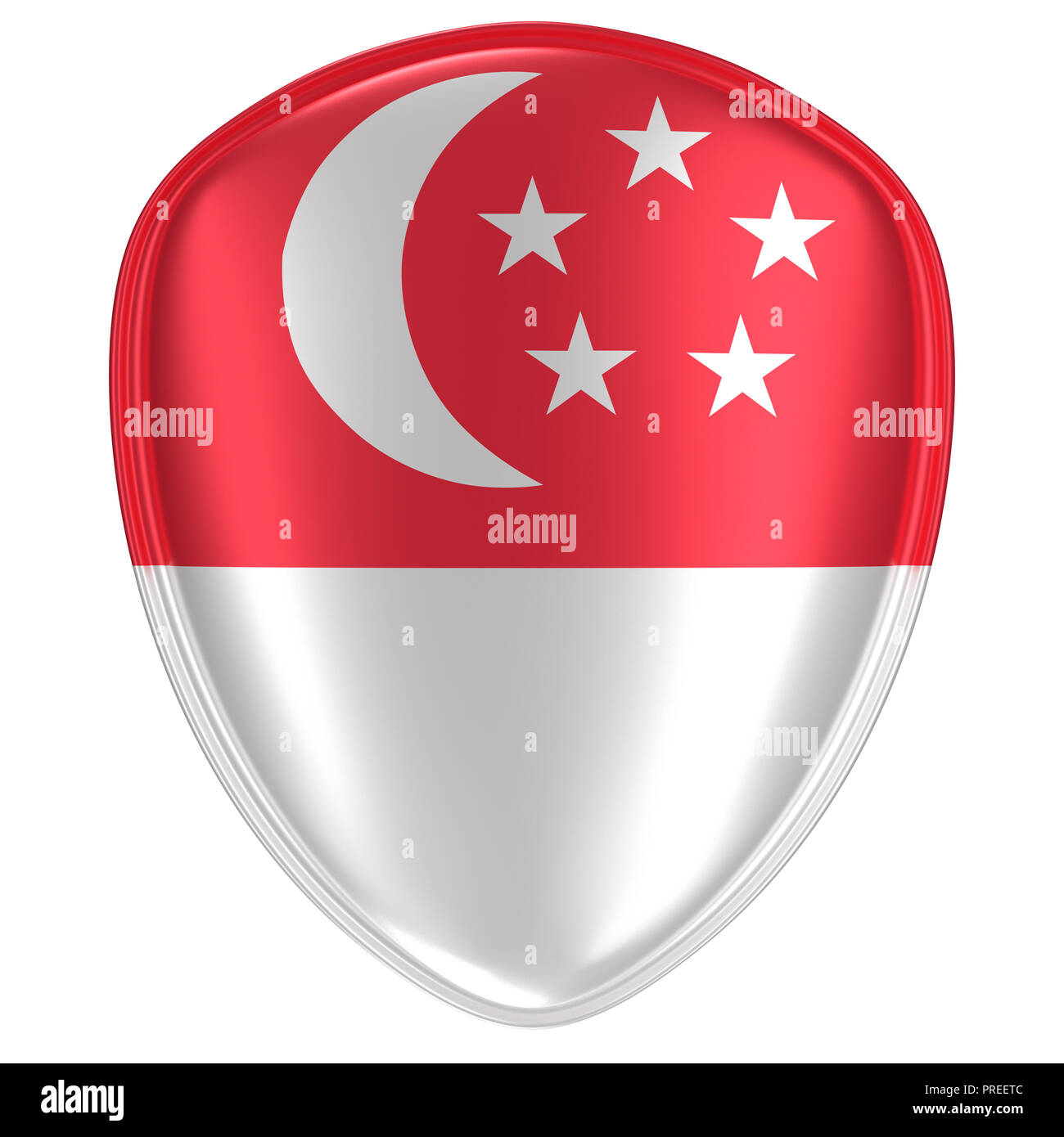 3d Rendering Of A Singapore Flag Icon On White Background Stock Photo Alamy