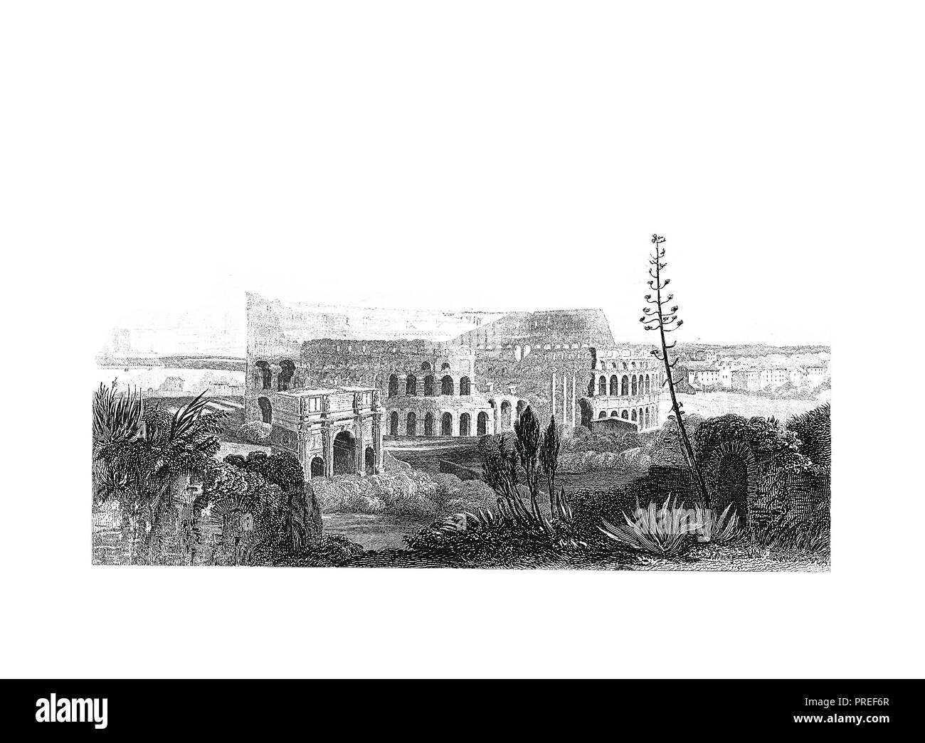 Original artwork of Coliseum at Rome. Published in A pictorial history of the world's great nations: from the earliest dates to the present time (Char Stock Photo