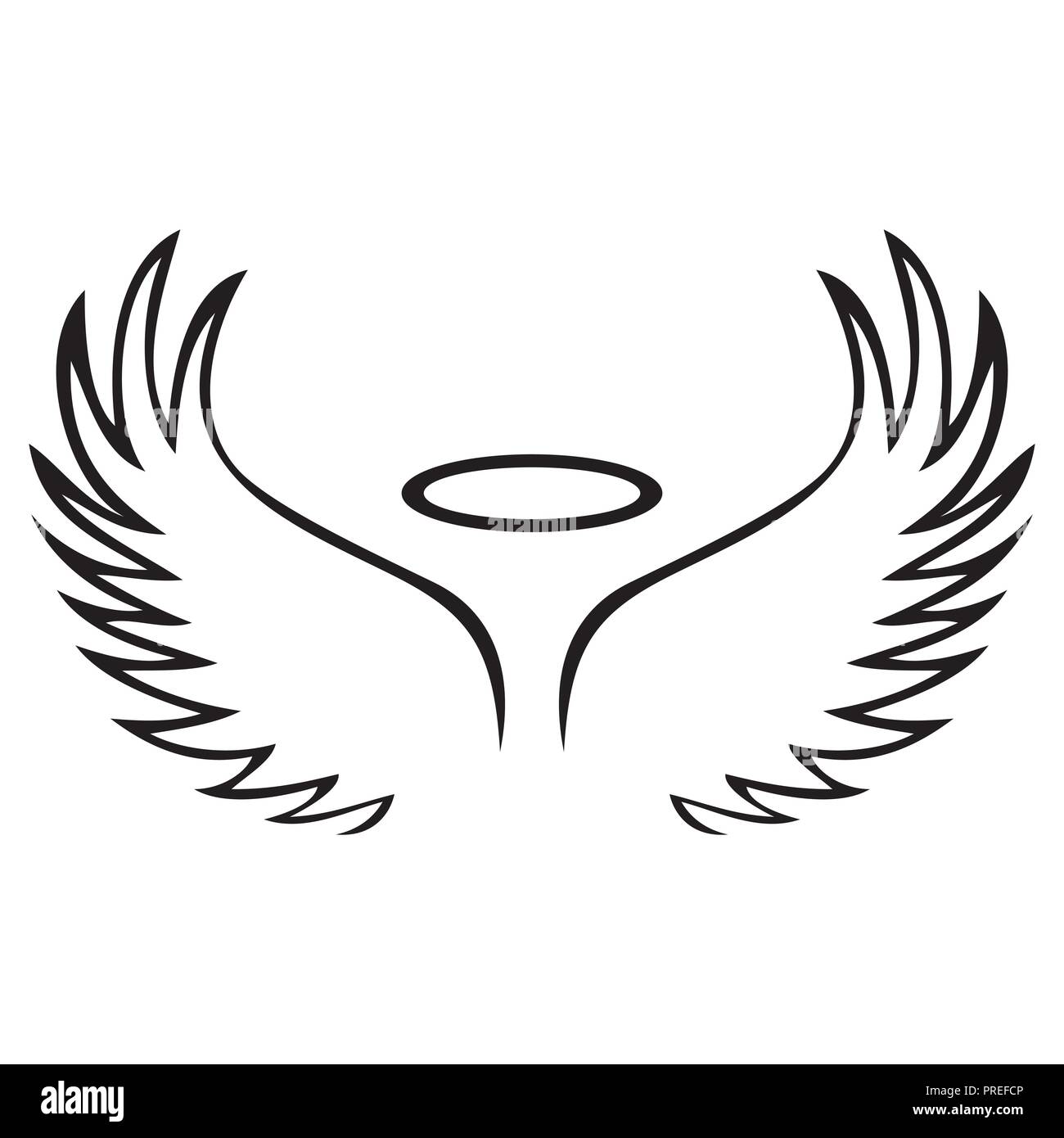 Vector sketch of angel wings Stock Vector