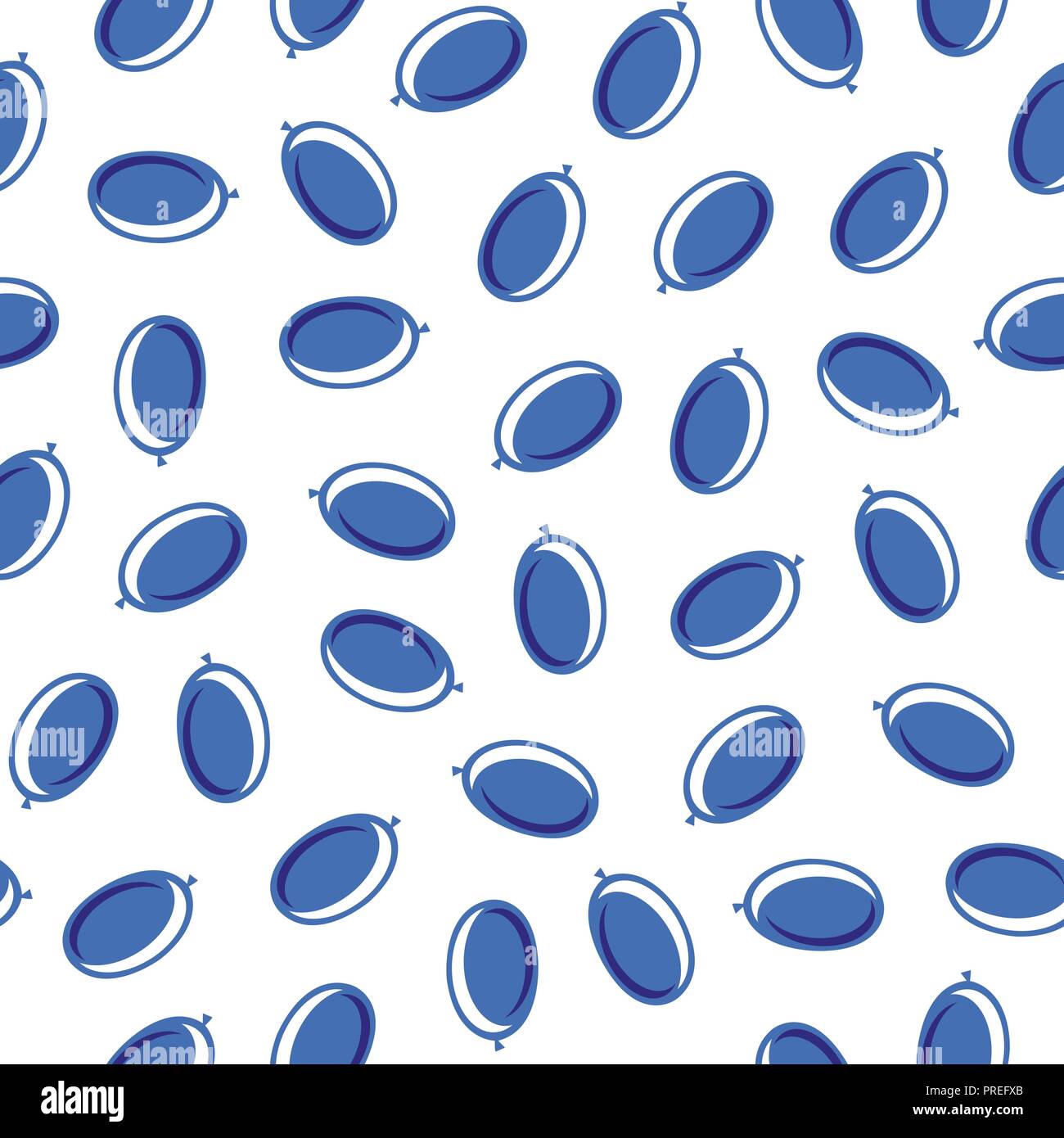 Blue white air balloons seamless pattern Stock Vector