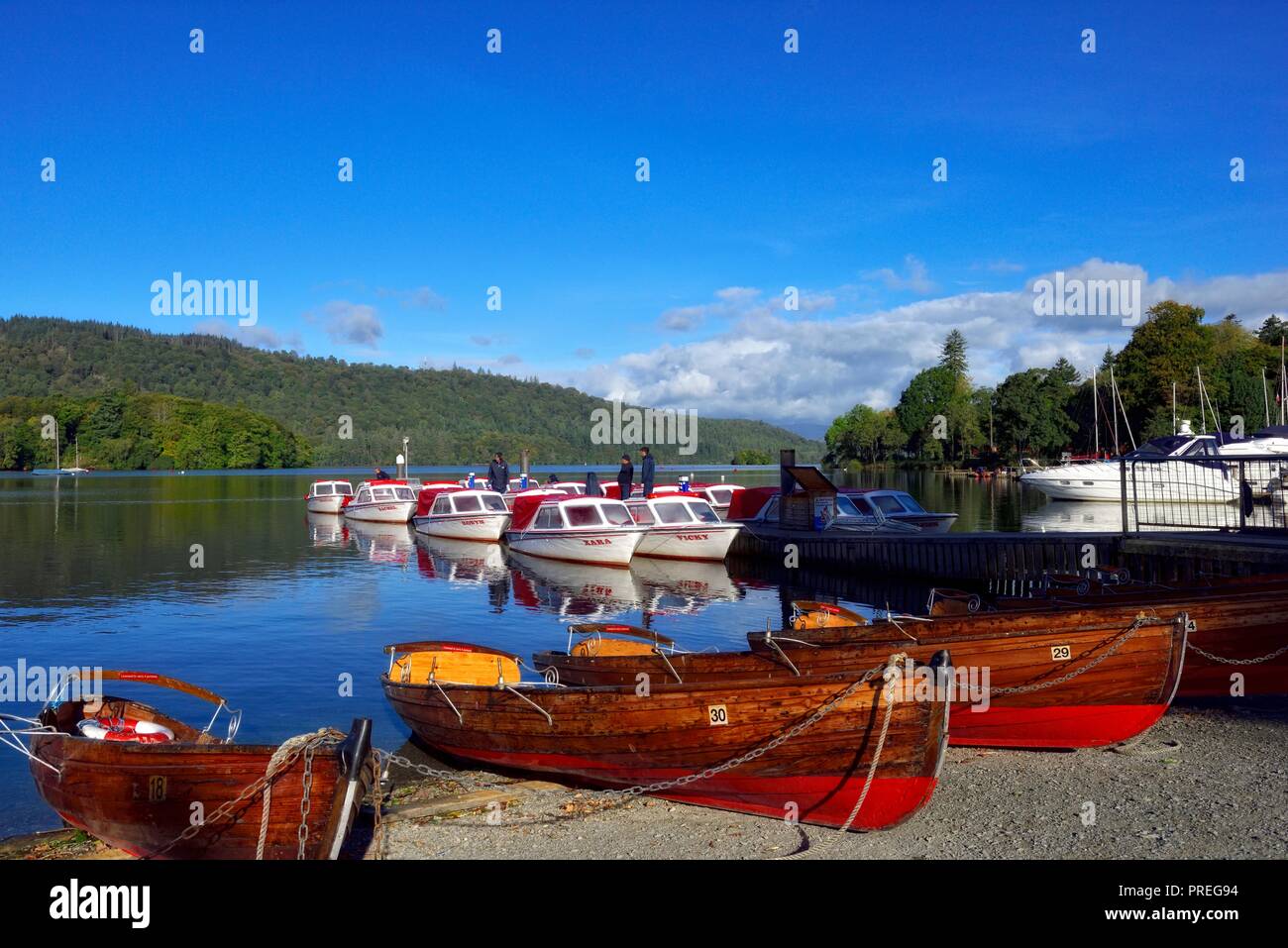 Rowing boats,for hire, Bowness on Windermere,Cumbria,England,UK Stock Photo Alamy
