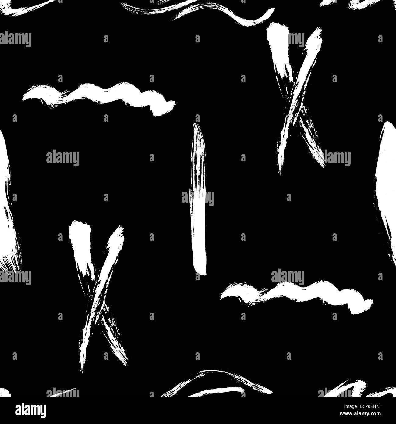 Seamless pattern hand drawn with a brush strokes. Abstract brushstrokes ...