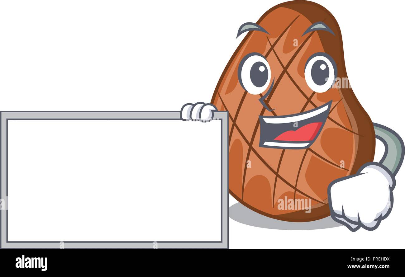 With board grilled beef steak on plate cartoon Stock Vector Image & Art ...