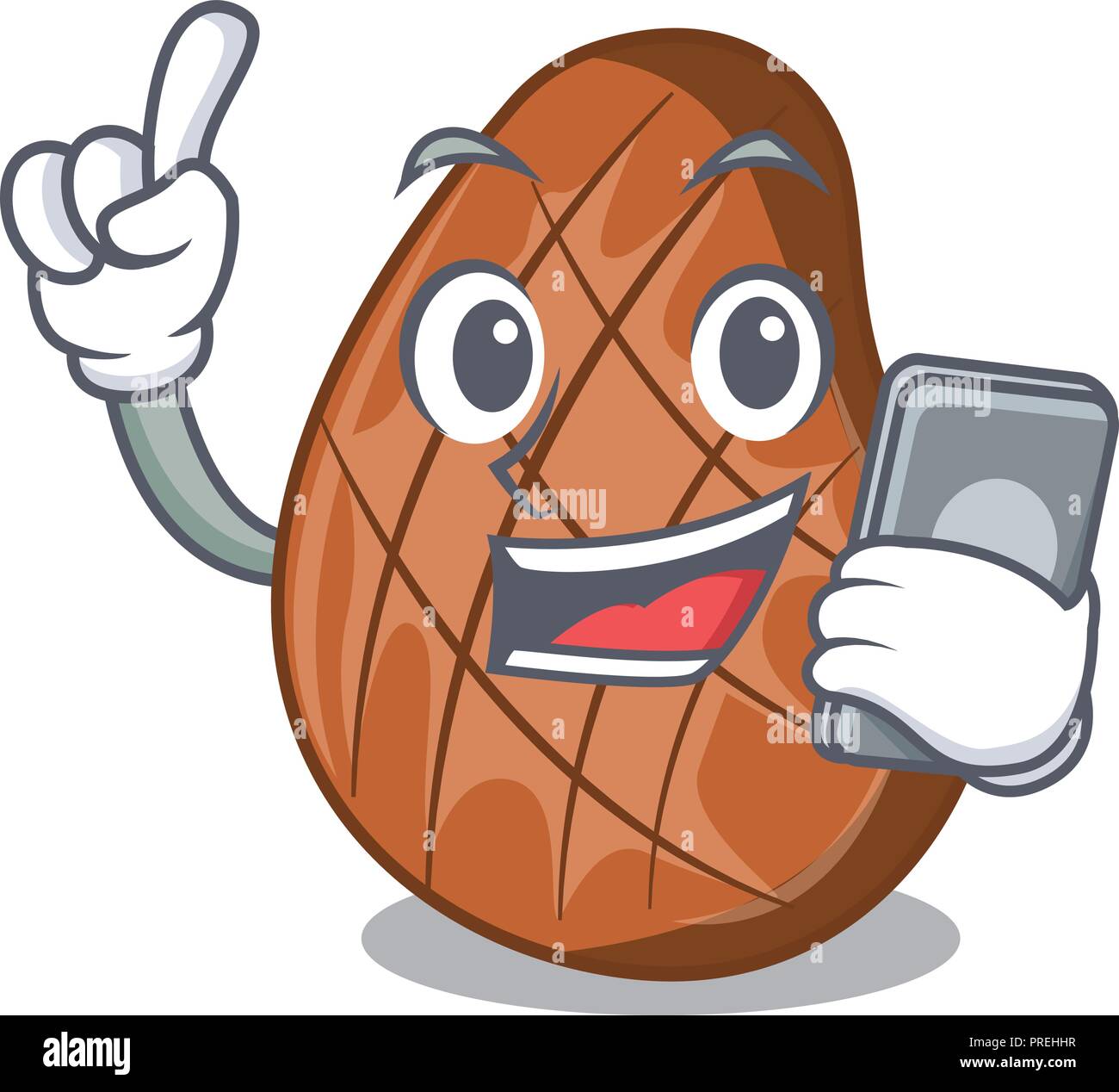With phone grilled beef steak on plate cartoon Stock Vector Image & Art ...