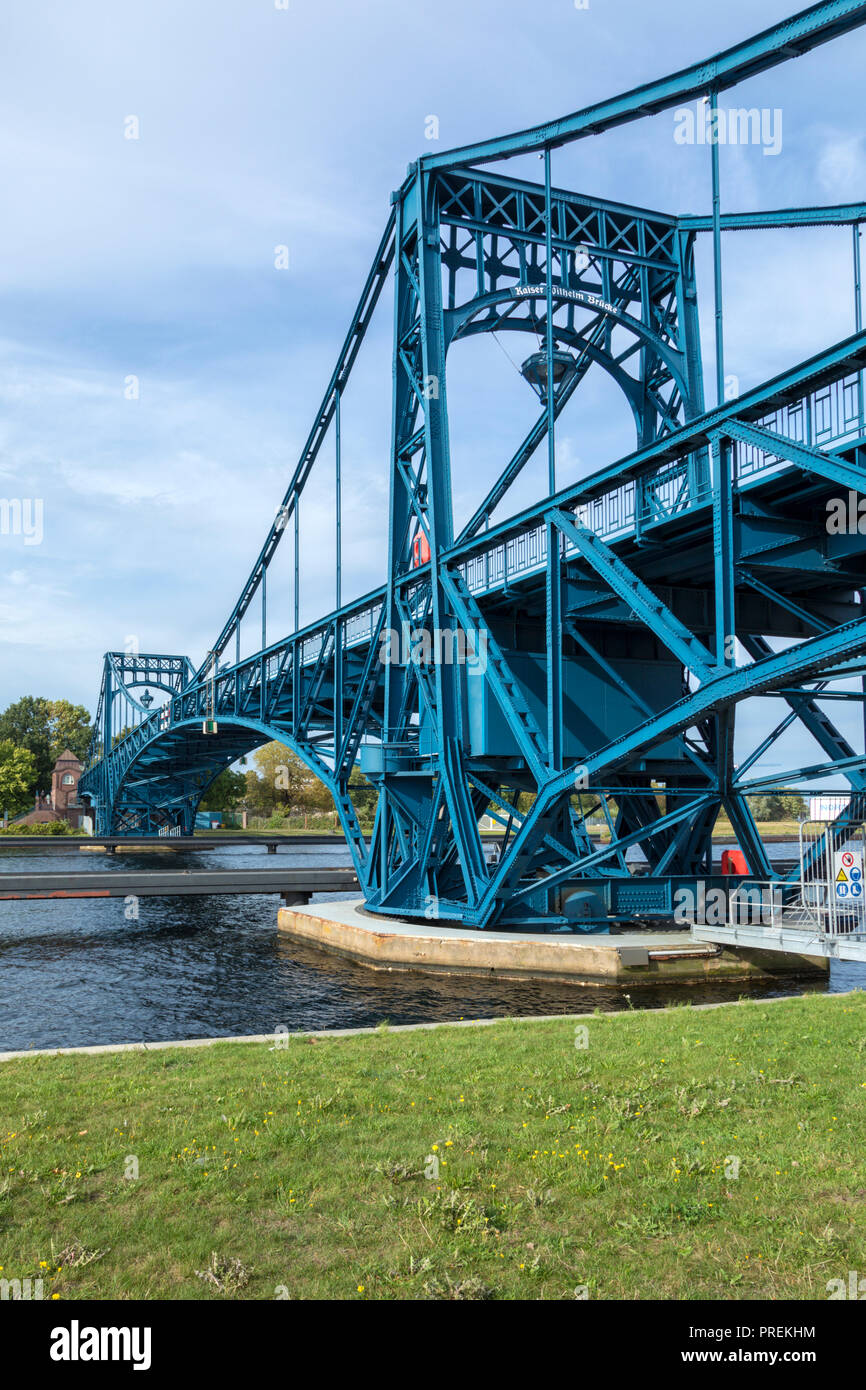 Kaiser Wilhelm Bridge, a swing bridge at Wilhelmshaven, Germany Stock Photo