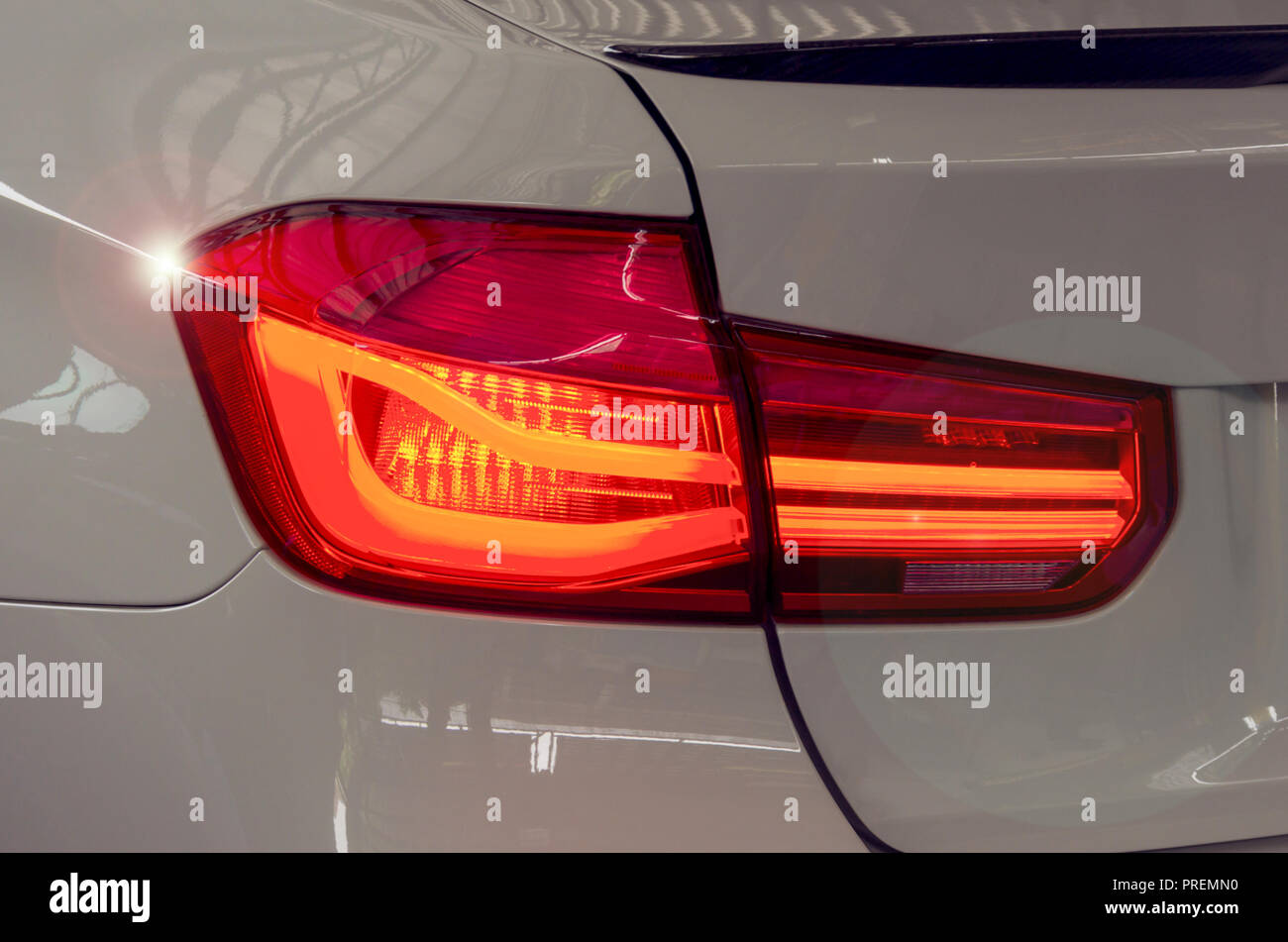 Luxury car tail light. Vintage tone Stock Photo Alamy