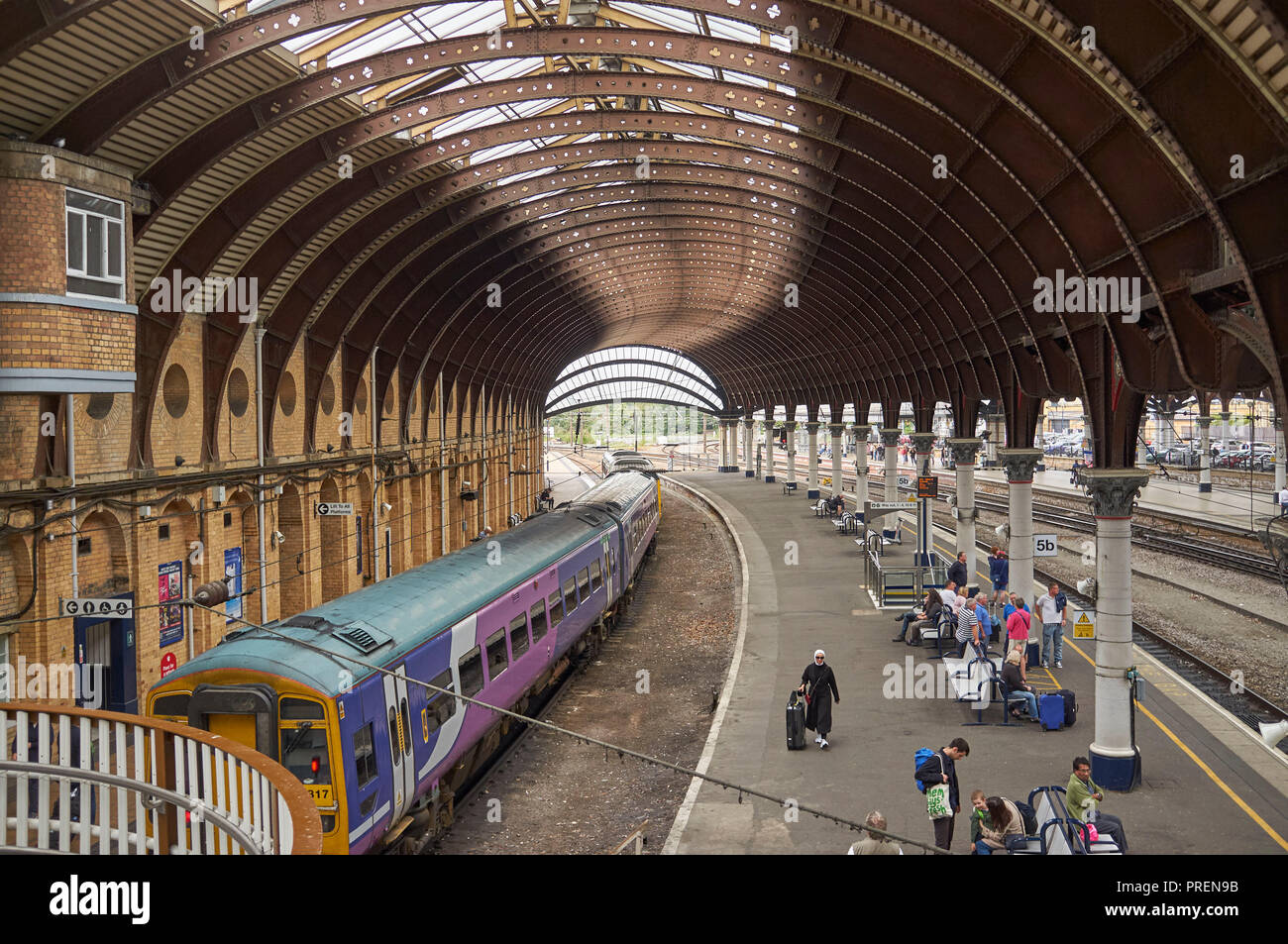 The majestic interior of the historic York Railway Station, Northern England, UK Stock Photo