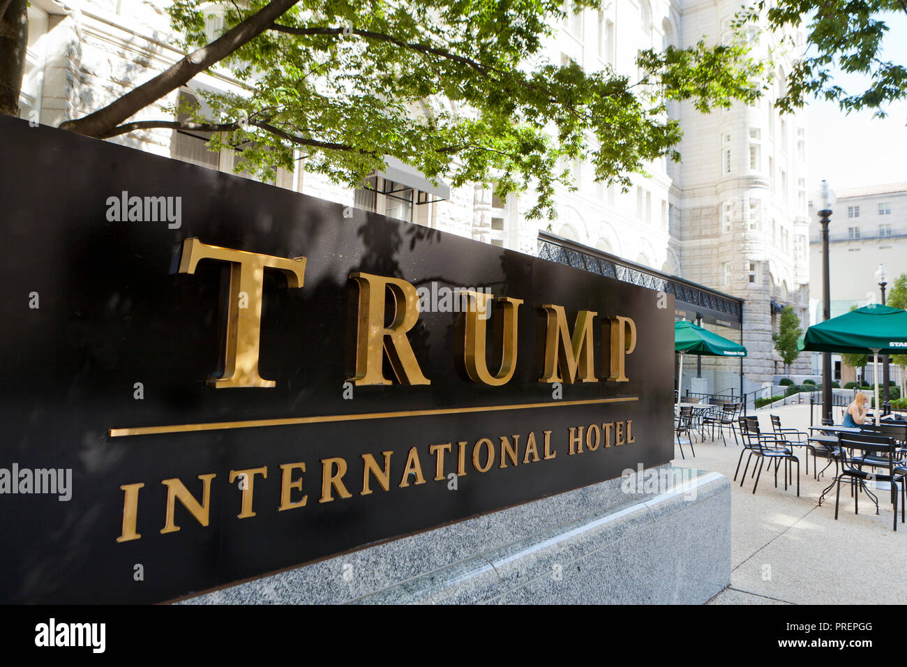 Trump International Hotel sign - Washington, DC USA Stock Photo