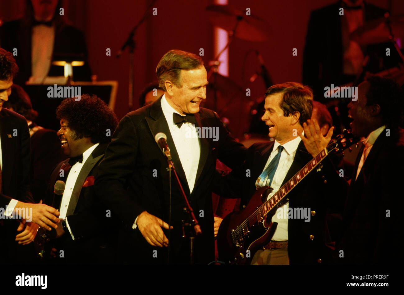 Bush and Atwater at an Inaugural Ball at the Inauguration of George H W Bush in January 1989  Photograph by Dennis Brack bb24 Stock Photo