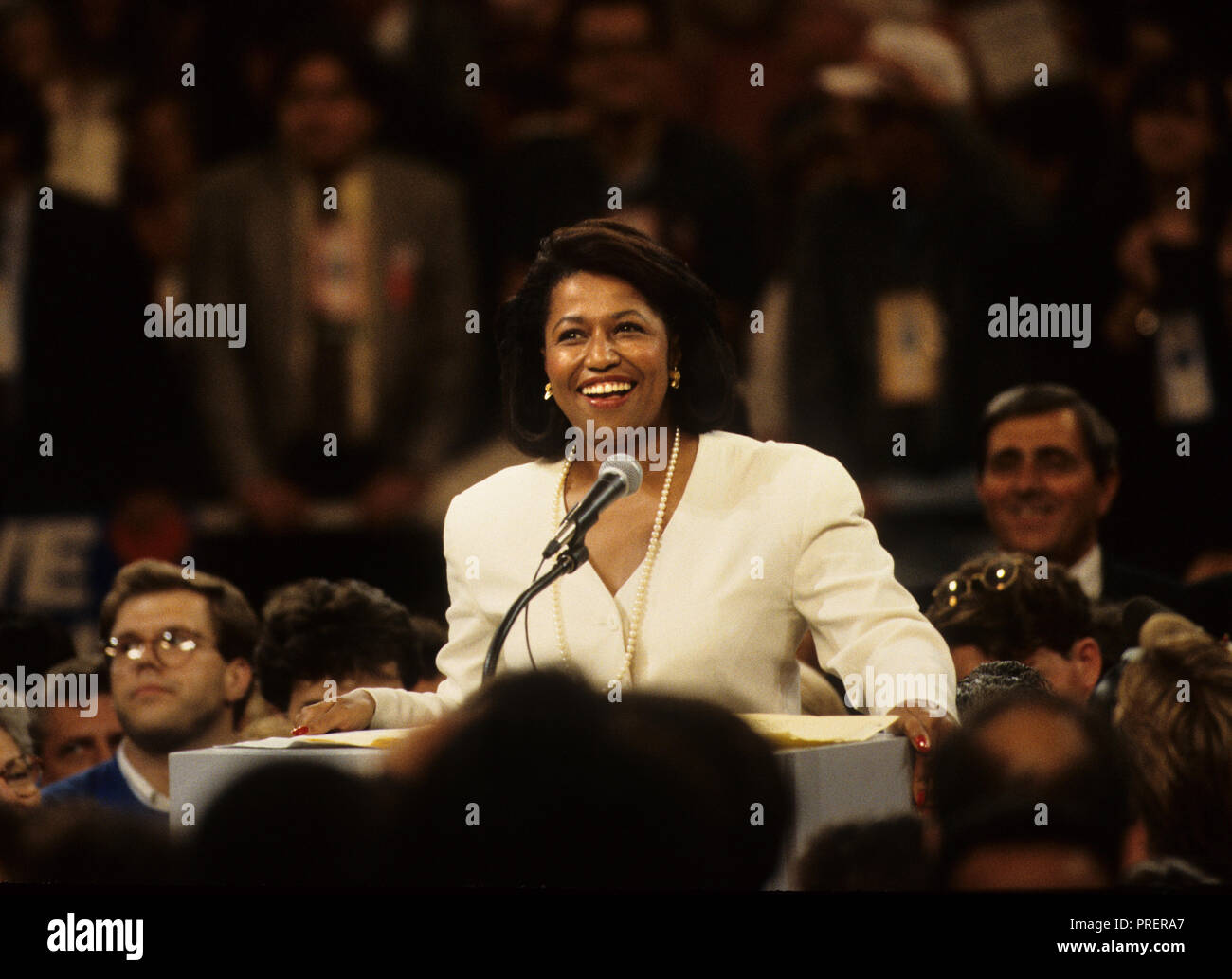 Carol Mosley Brown speaks to the Democratic National Convention in 1992  Photograph by Dennis Brack bb24 Stock Photo