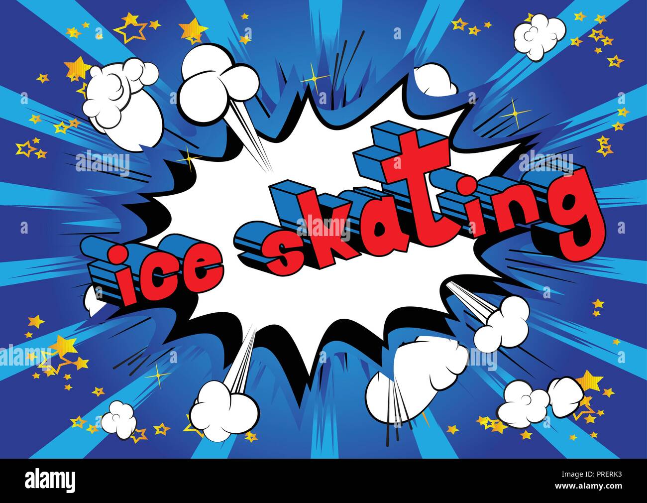 Ice Skating Vector illustrated comic book style phrase Stock Vector