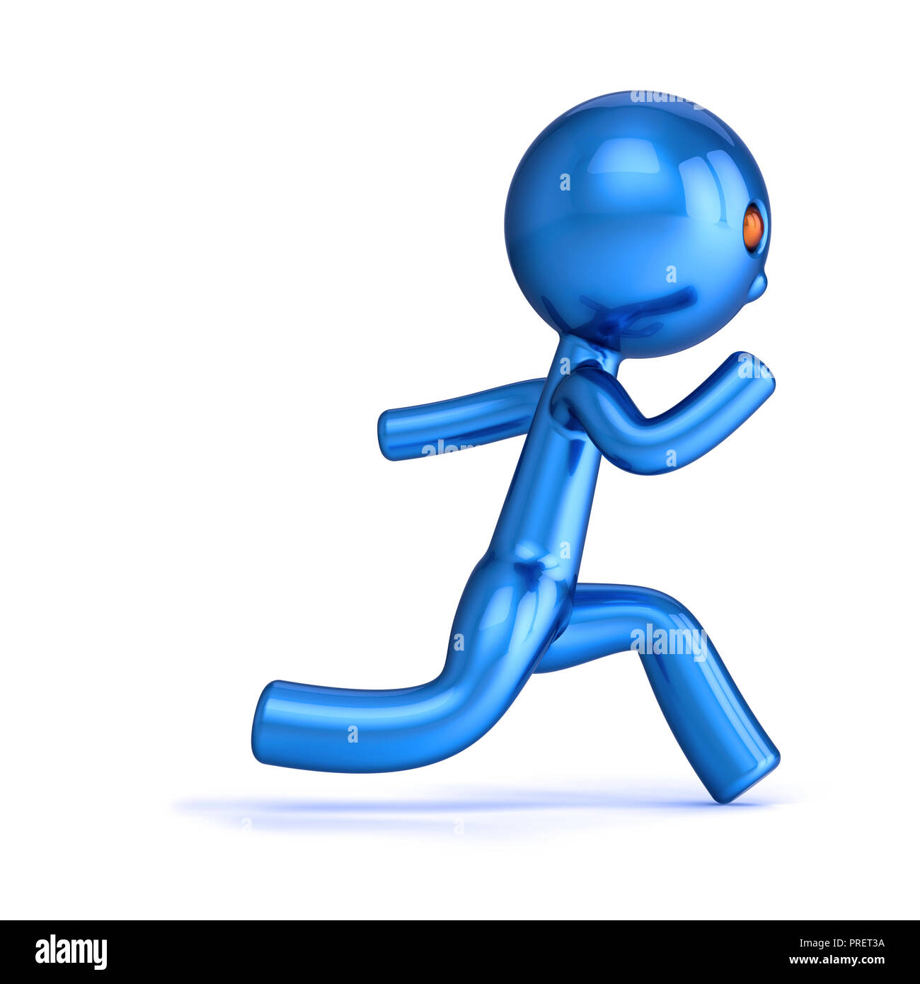 runner champion cartoon character man number one 1 stylized blue. motion  guy run forward, fast chase. sport, healthy lifestyle symbol. 3d  illustration Stock Photo - Alamy
