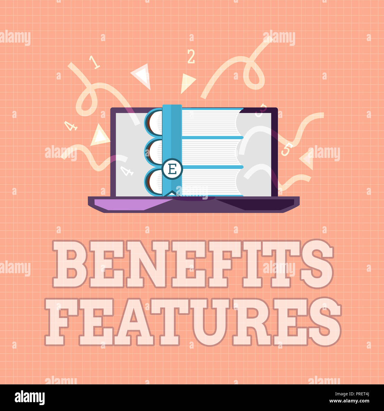 It Features A Sign Text sign showing Benefits Features. Conceptual photo Making a product ...