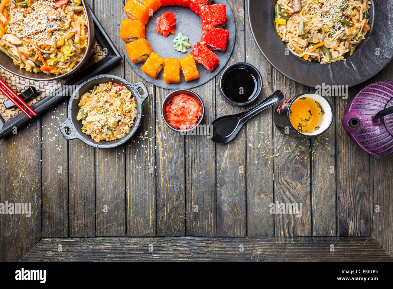 Asian food set Stock Photo - Alamy