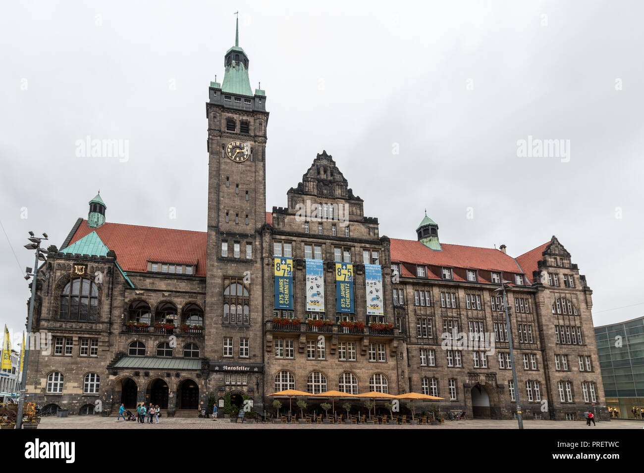 Chemnitz, Germany September 13, 2018 View of the old town hall in