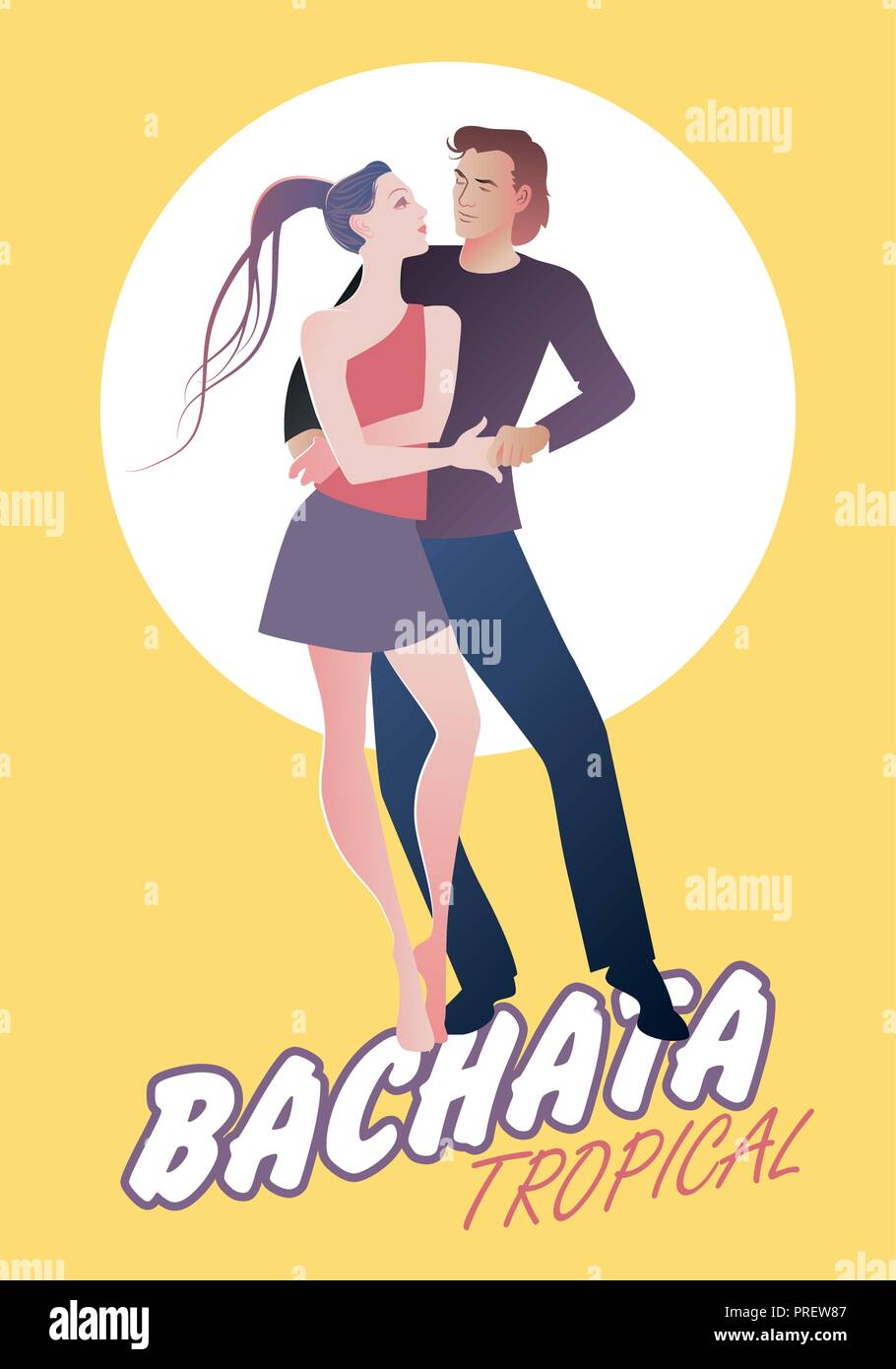 Young Couple Dancing Latin Music Bachata Salsa Merengue Samba Stock Vector Image Art Alamy