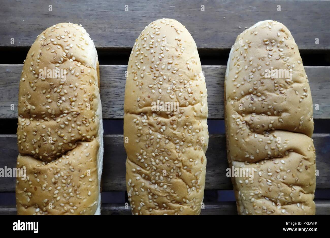 Whole grain wheat hot dog buns Stock Photo Alamy