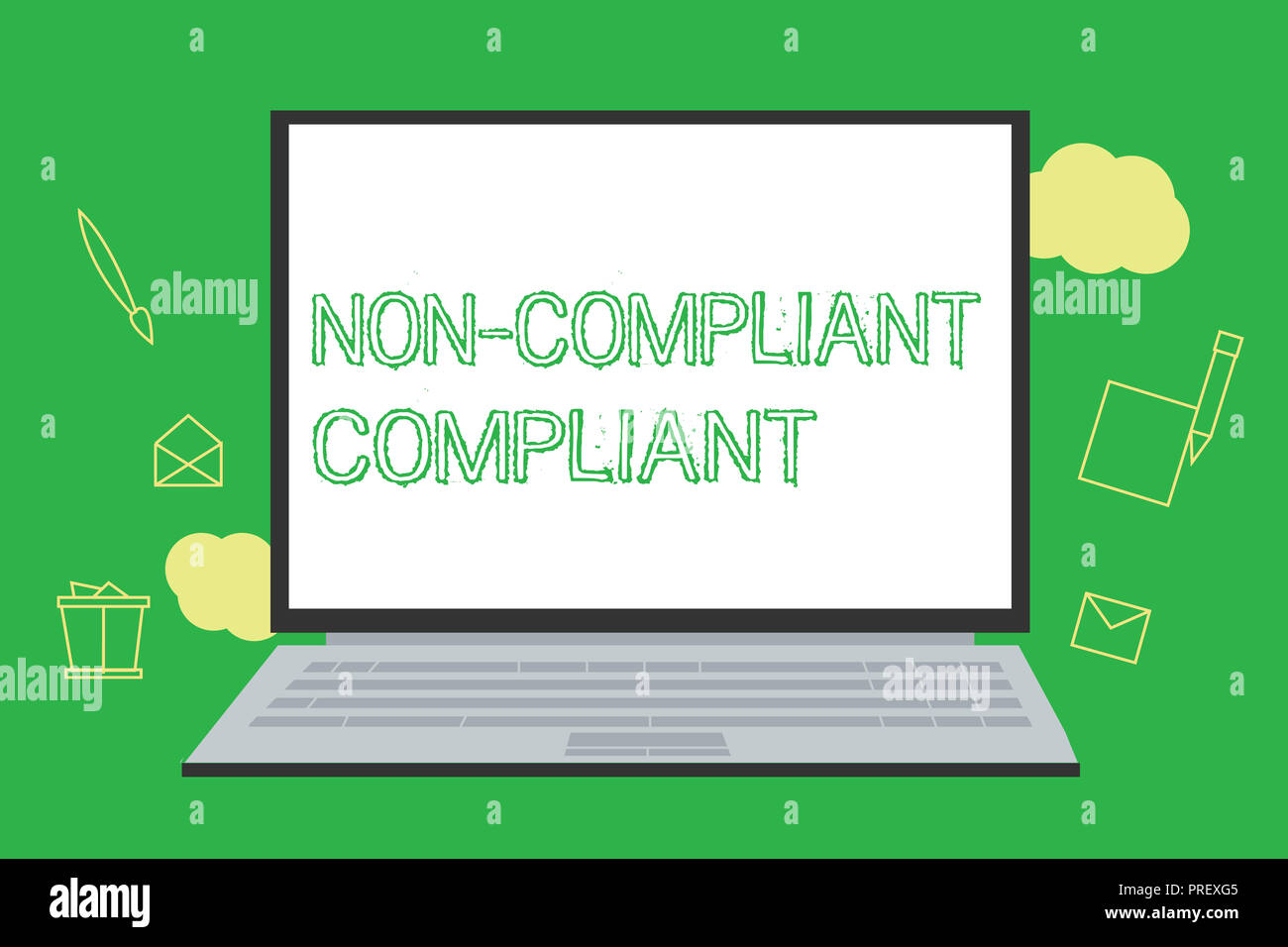 No Complate Problem Conceptual hand writing showing Non Compliant Compliant. Business photo ...