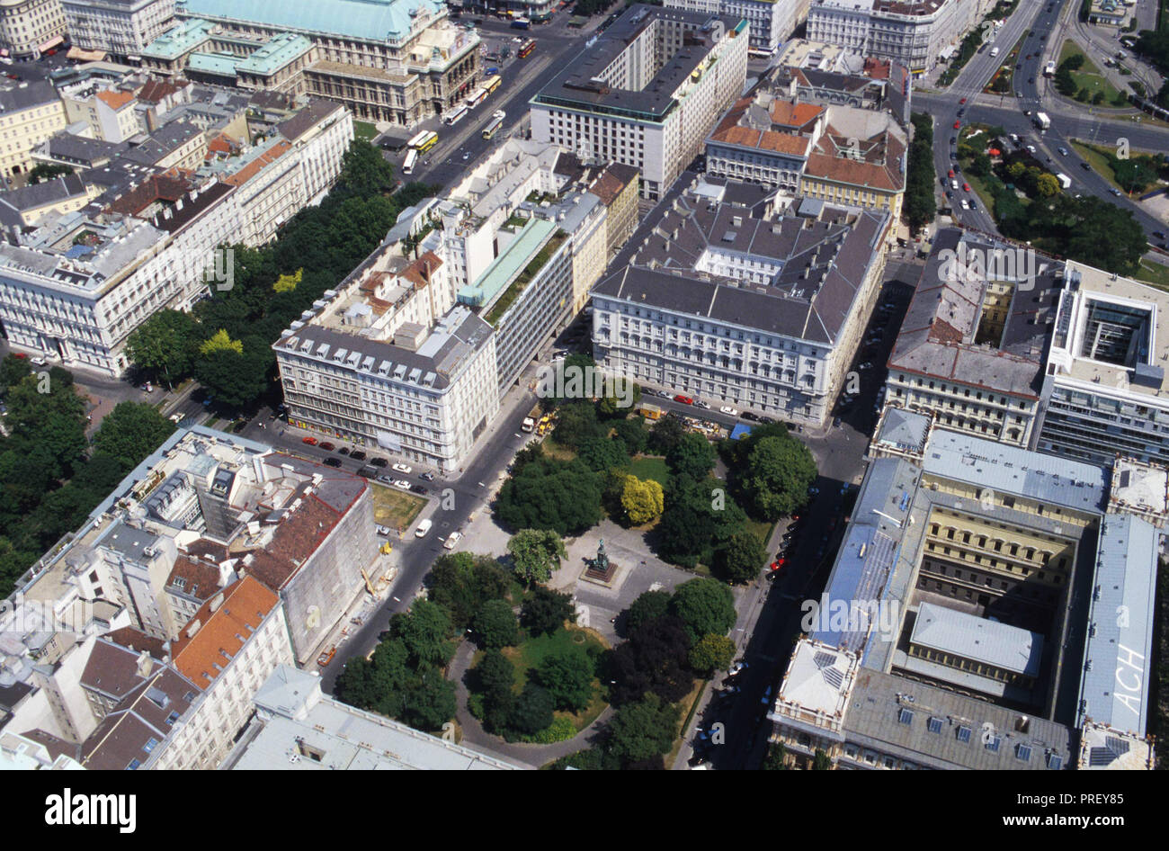 Wien, Luftaufnahme um 1995, Schillerplatz Stock Photo