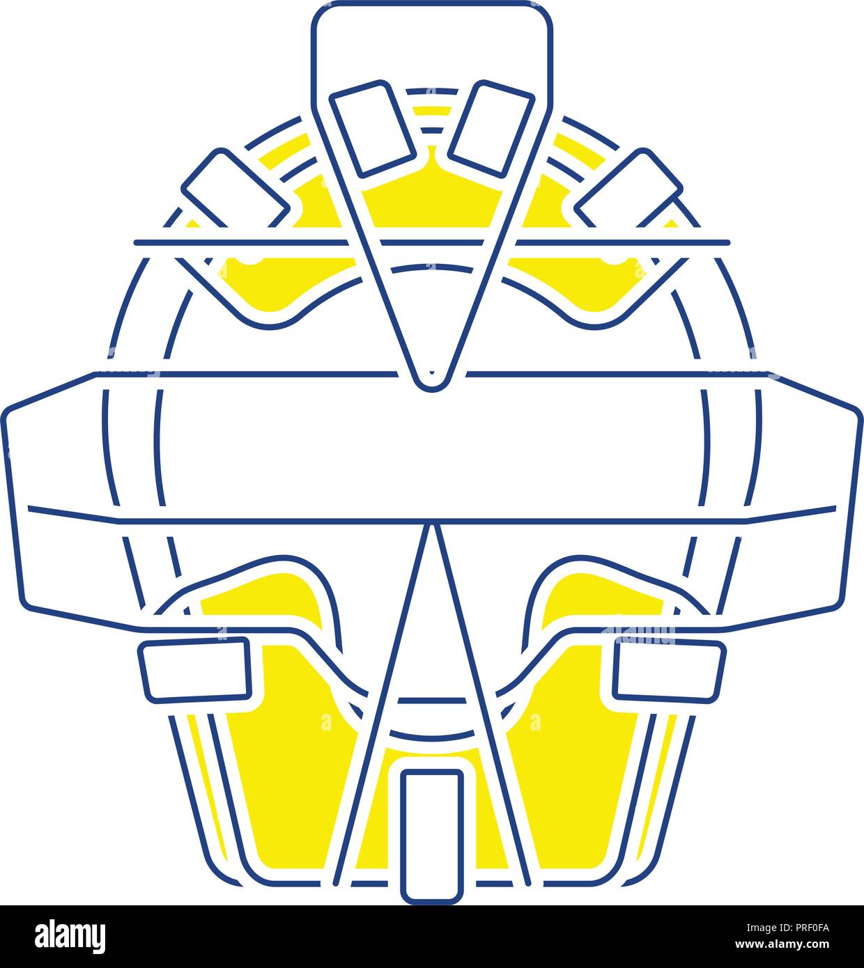 Baseball face protector icon. Thin line design. Vector illustration