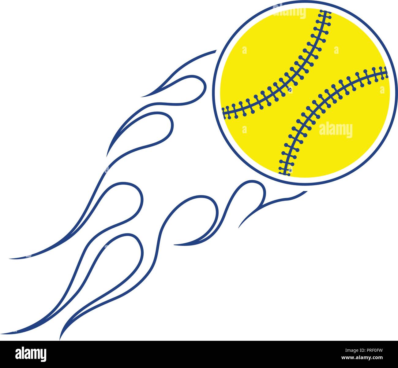 Baseball fire ball icon. Thin line design. Vector illustration. Stock Vector
