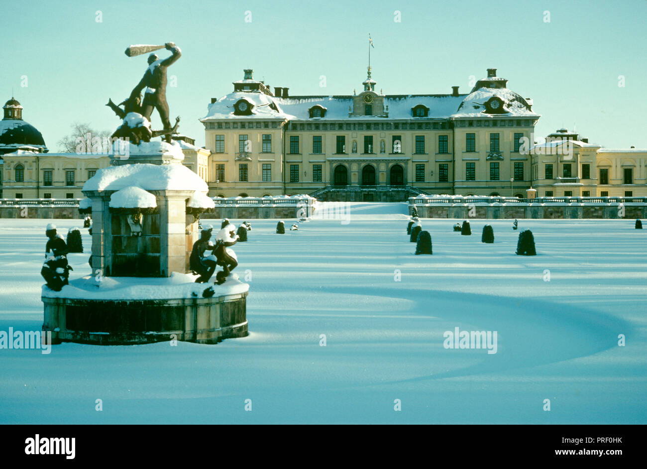 Drottningholm Castle, the home of the King and Queen of Sweden, located just outside Stockholm, Sweden Stock Photo