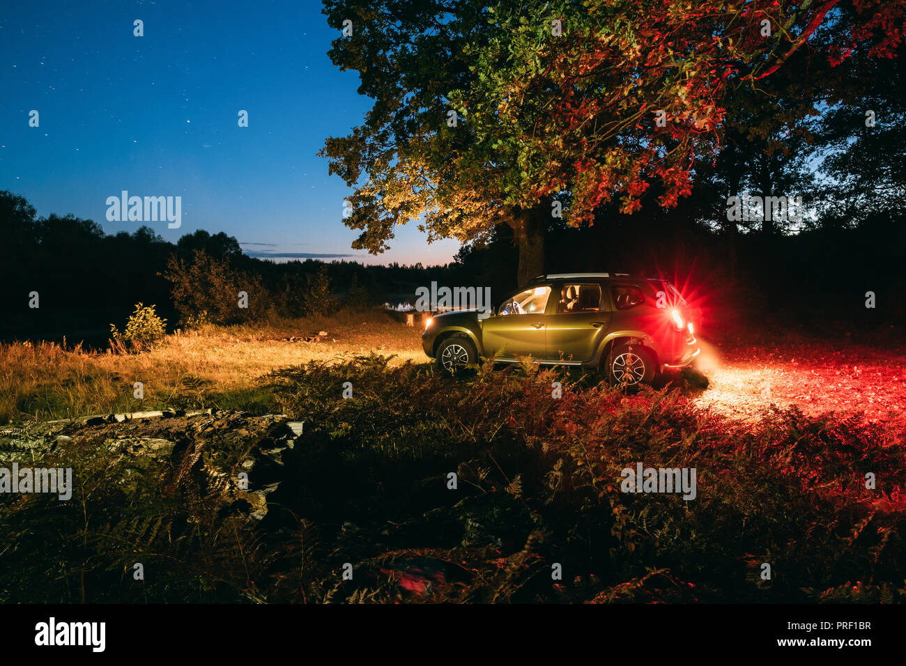 Gomel, Belarus - September 29, 2018: Car Renault Duster SUV in autumn ...