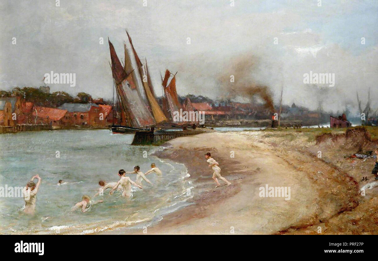 Bundy Edgar - Boys Bathing at Sandy Hook Great Yarmouth Norfolk Stock Photo  - Alamy