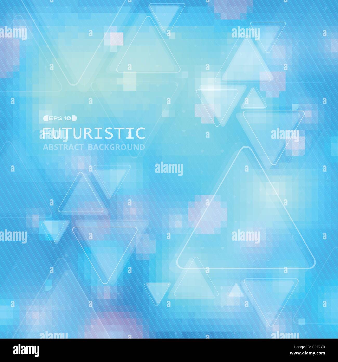 Technology of futuristic triangle background with bokeh color, vector