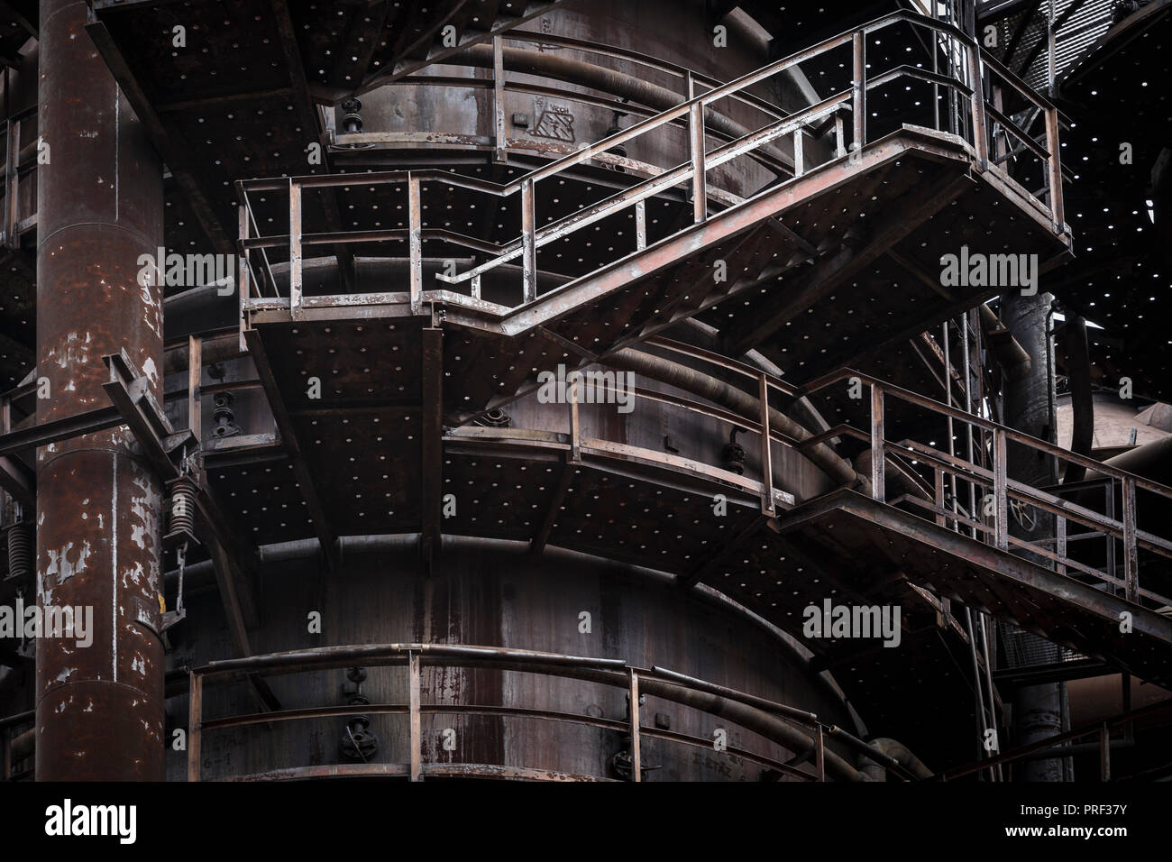 Ostrava, Czech Republic - August 21, 2018: Gas cleaning plant Lurgi in Lower Vitkovice, a national site of industrial heritage consisting of a unique Stock Photo