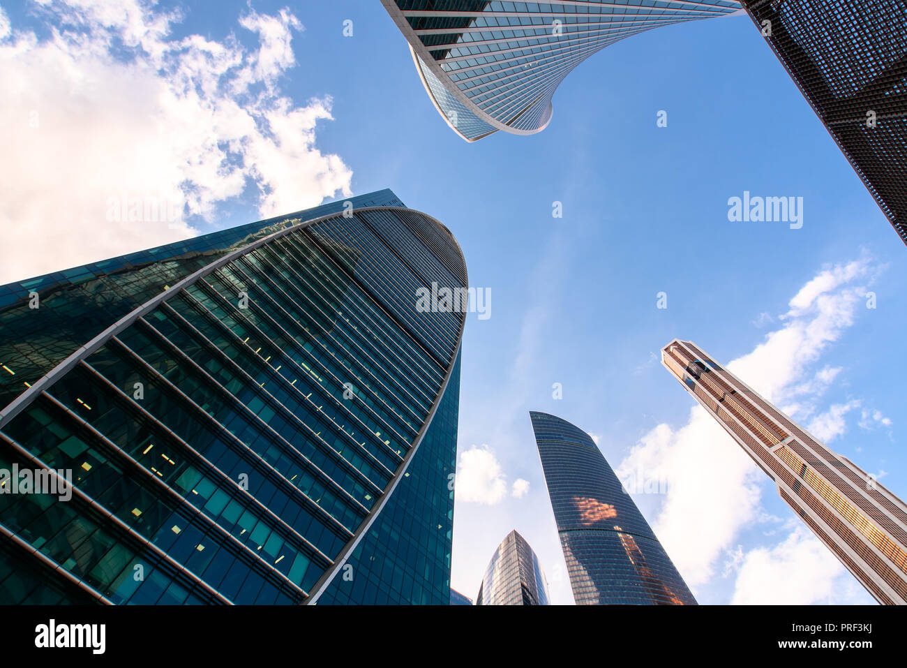 Skyscrapers of Moscow city - Moscow International Business Center in downtown of Moscow, Russia. Stock Photo